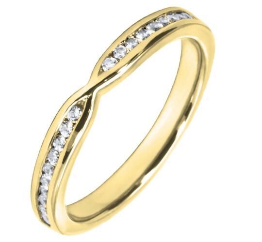 2.65mm Shaped Wedding Ring - 0.24ct Diamond | W565